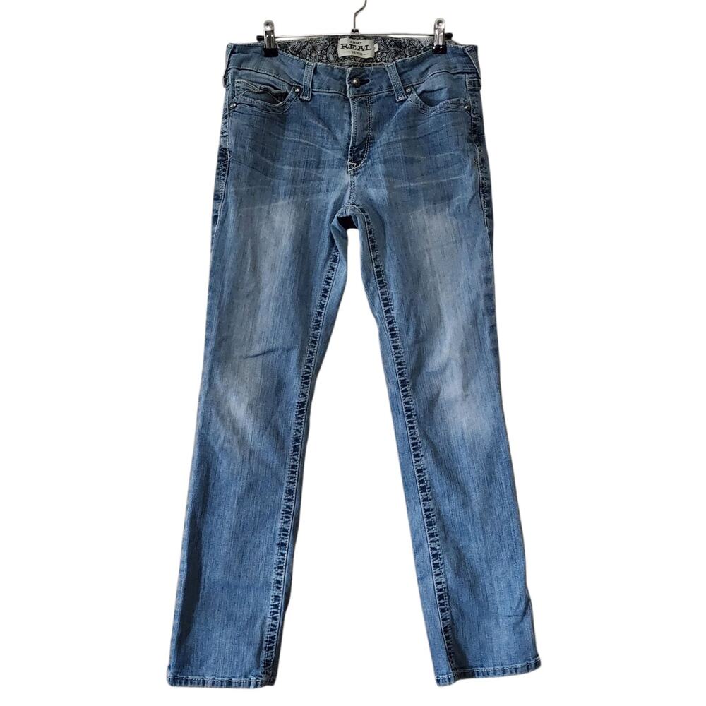 Ariat Real Denim Womens Real Straight Jeans Size 32 Blue Mid Rise Stretch